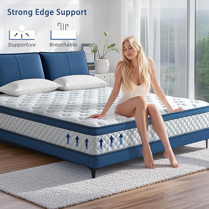 Full Size Mattress, 10 Inch Medium Firm Hybrid Full Bed Mattress, Memory Foam - Image 5