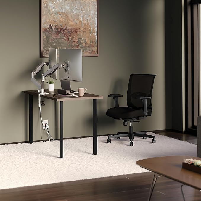 HON Coze Home Office Desks, Sturdy Table Computer Desk, Walnut Top - Image 2