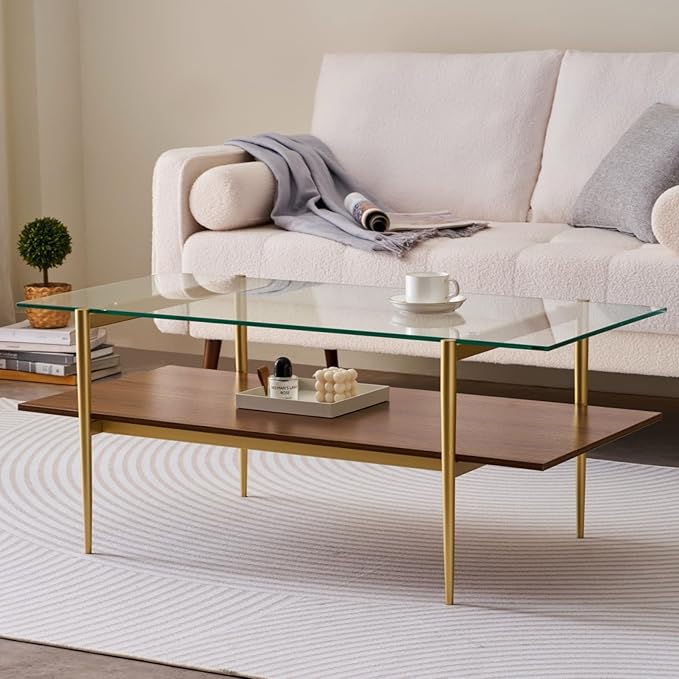 Rectangle Coffee Table, Mid-Century Modern Design, L41 W21 x H17, - Image 3