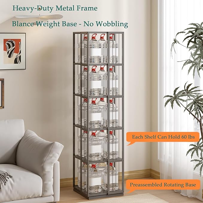 Square Rotating Bookshelf Tower - Image 4