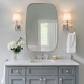 ANDY STAR Brushed Nickel Oval Bathroom Mirror by ANDYSTAR