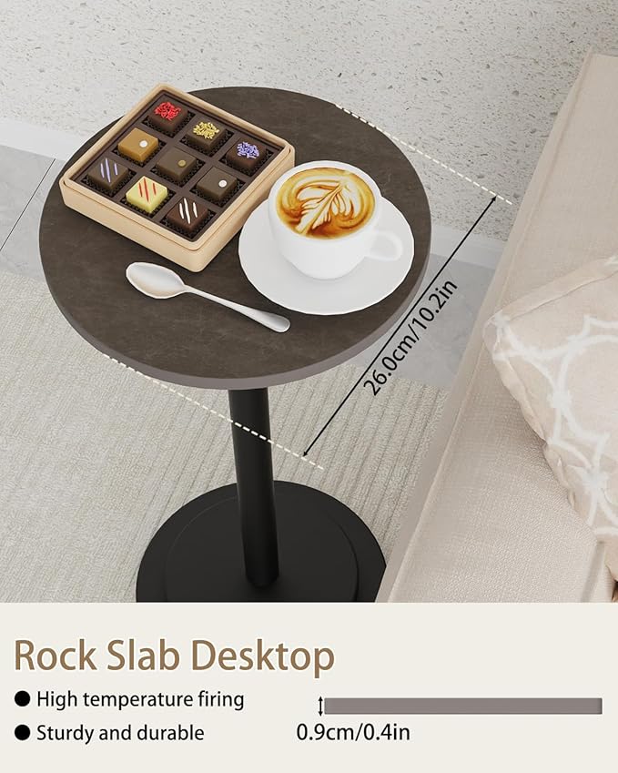 Height Adjustable Drink Table, Vintage Round Indoor Metal Plant Stand, - Image 5