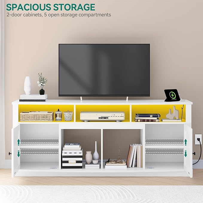 YITAHOME TV Stand for 75/80 Inch TV, Media Furniture TV Table - Image 4