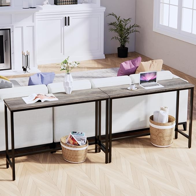 39.4” Console Table, Hallway Entrance Table Sofa Table Behind Couch, - Image 2