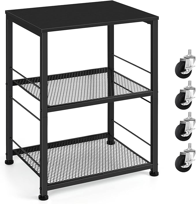 OYEAL Black Night Stand Industrial End Table by OYEAL
