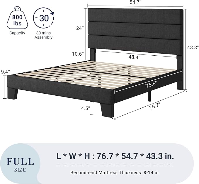 Allewie Full Size Platform Bed Frame - Image 2