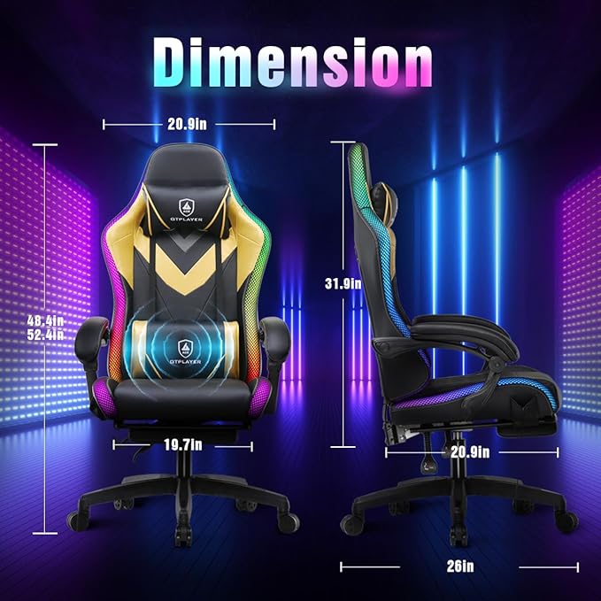 GTPLAYER Gaming Chair, RGB Gaming Chairs - Image 3
