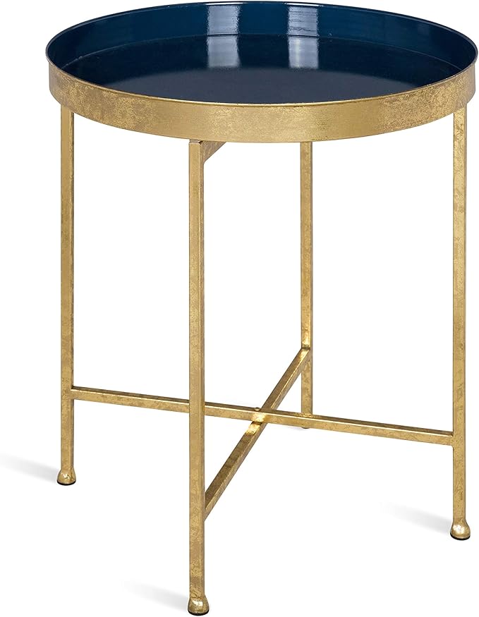 Kate and Laurel Celia Metal Foldable Round Accent Table, 18.25" x 18.25" x 22" by KateandLaurel