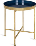 Kate and Laurel Celia Metal Foldable Round Accent Table, 18.25" x 18.25" x 22" by KateandLaurel