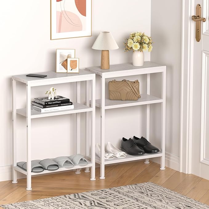 Narrow Side Table for Small Space, 3-Tier Small End Table - Image 8
