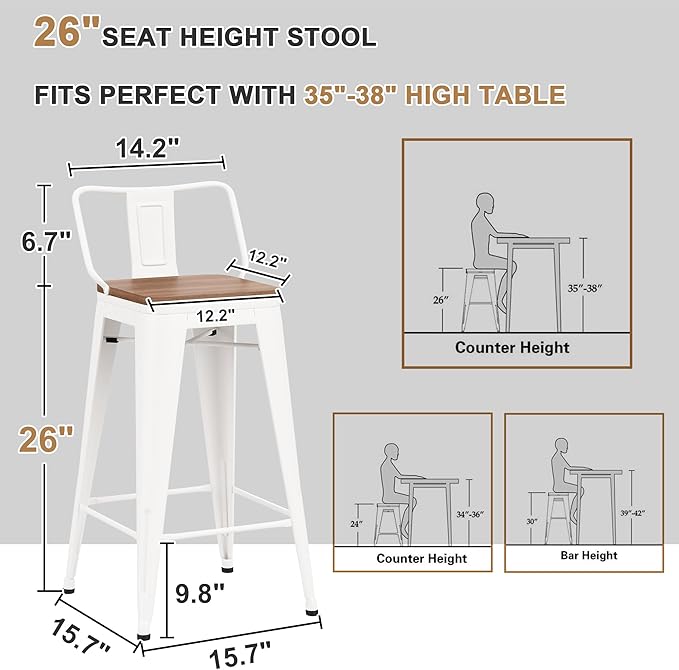 26 Inch Swivel Bar Stools Set of 4 - Image 3