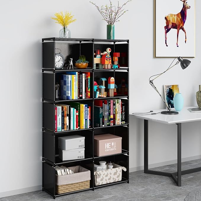 JIUYOTREE 6-Tiers Portable Bookshelf - Image 2
