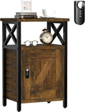 Night Stand with Locking Drawer, Bedside Table with Drawers, Wooden Bed Side by Home