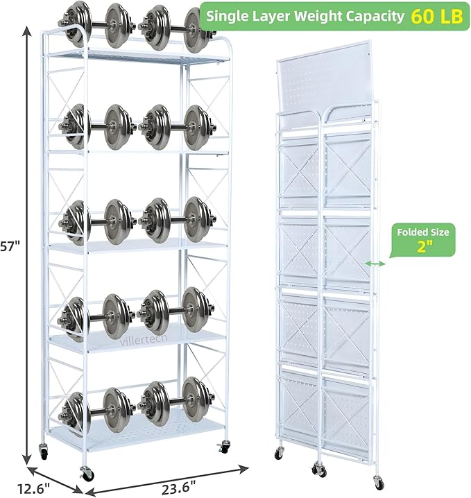 Foldable 5-Tier Metal Shelf - Image 2