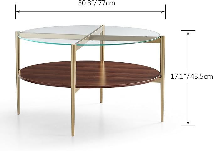 Saint Mossi BLEVIO Glass Round Coffee Table, Middle-Century Modern Style - Image 2
