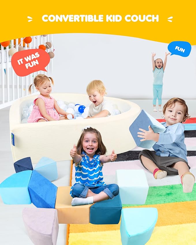 Kids Play Couch, 2-in-1 Heart-Shape Kids Plays Sofa - Image 7