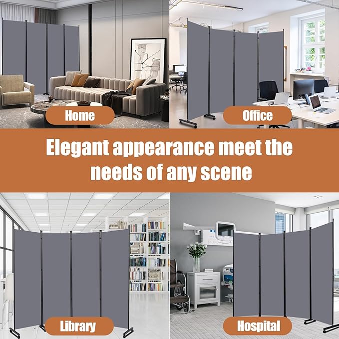 Room Divider Portable 88'' Partition Room Dividers and Folding Privacy Screens - Image 7
