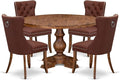 I5DA5-50N-26 5-Pc Kitchen Table Set Contain a Wooden Table and 4 Burgundy by LuxebyEastWestFurniture