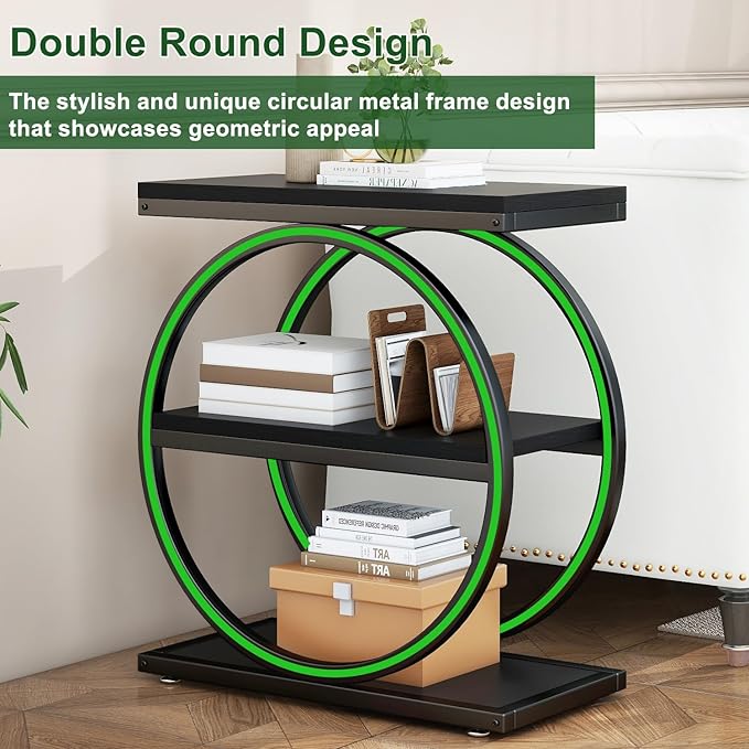IBUYKE Narrow End Table with 3 Storage Shelves, Industrial Sofa Side Table - Image 4
