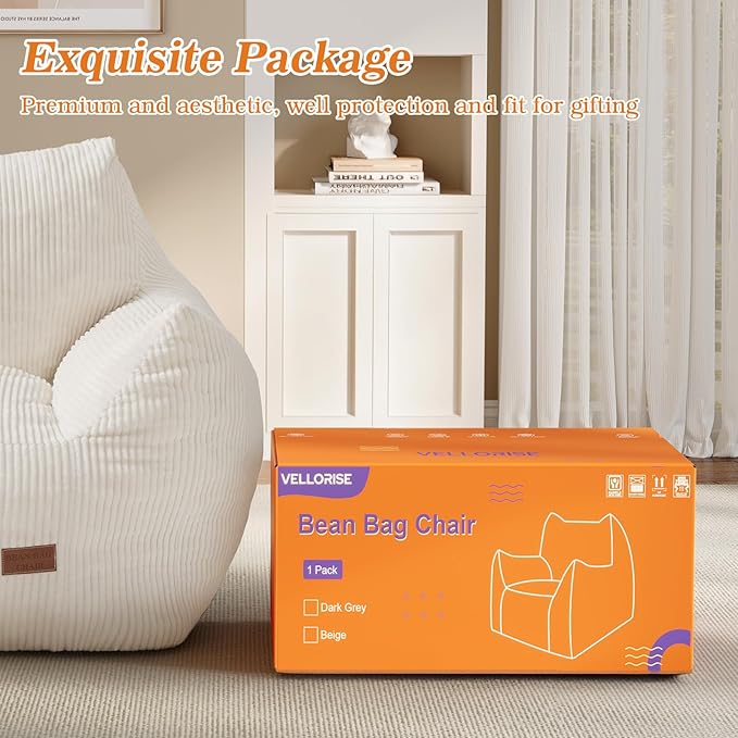 Big Bean Bag Chair for Adults & Kids, Ultra Soft Living Room Bean Bag - Image 8