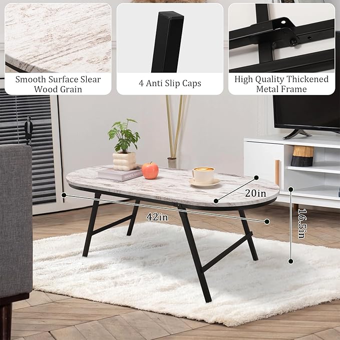 Folding Small Coffee Table Wood Low Coffee Tables - Image 5