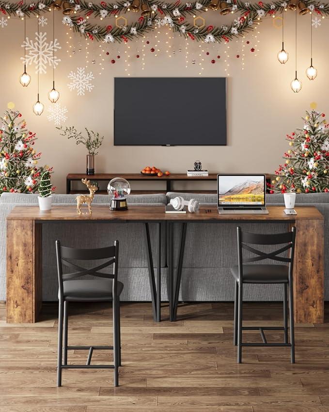 Garvee Bar Table and Chairs Set, 3 Piece Bar Table Set - Image 5