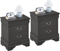 Yaheetech Fully-Assembled Nightstands Set of 2, 2-Drawer Nightstands Large by Yaheetech