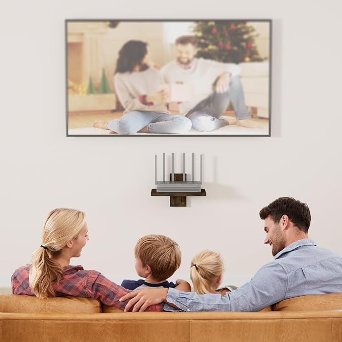 WALI Projector Wall Mount Shelf, Holds Up to 22lbs, Wooden Floating TV Stand - Image 2
