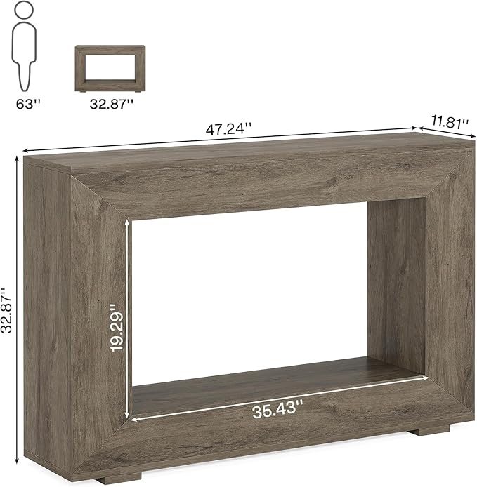 Tribesigns Farmhouse Console Table, 47 Inches Entryway Console Table - Image 2