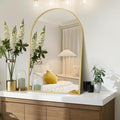 28" x 36" Gold Arched mirror, Large Arch Bathroom Vanity Wall Mirror, Modern by Minuover