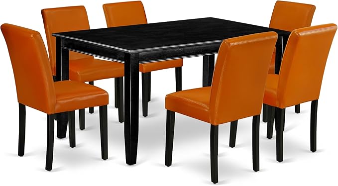 East West Furniture DUAB7-BLK-61 7 Piece Kitchen Table & Chairs Set Consist of by EastWestFurniture