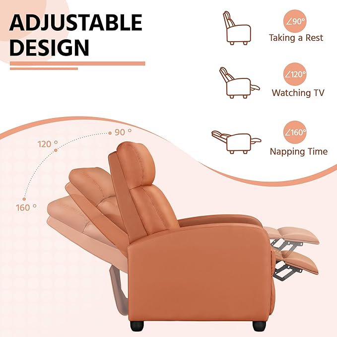 Yaheetech Recliner Chair PU Leather Recliner Sofa Home Theater Seating - Image 4
