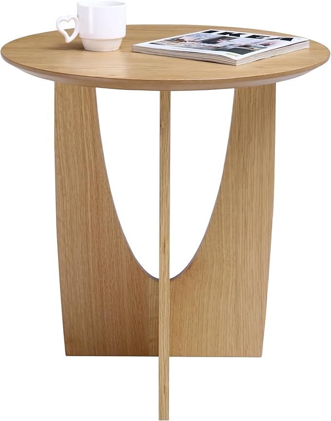 Get Set Style Round End Table Accent Side Table Circle Wood Corner Table Small by GetSetStyleFurniture