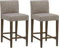 CHITA Counter Height Bar Stools Set of 2, PU Leather in Stone Grey by CHITALIVING