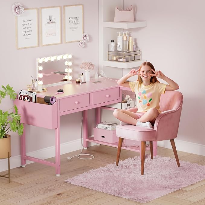 DLisiting Pink Reversible L Shaped Desk - Image 4