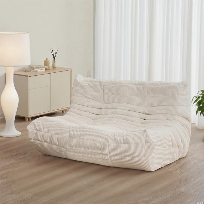 Fireside Loveseat Mid-Century Armless Sofa — Twin-Size Floor Lounger in Soft by Unknown