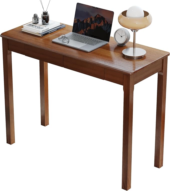 Solid Wood Desk with Drawers by ENPKLUTE