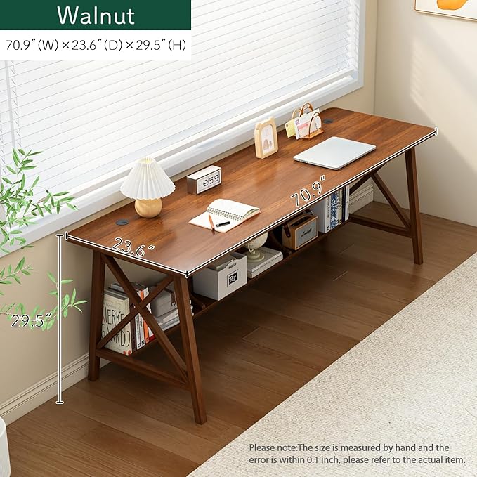 Extra Long Desk with Bookshelf - Image 5