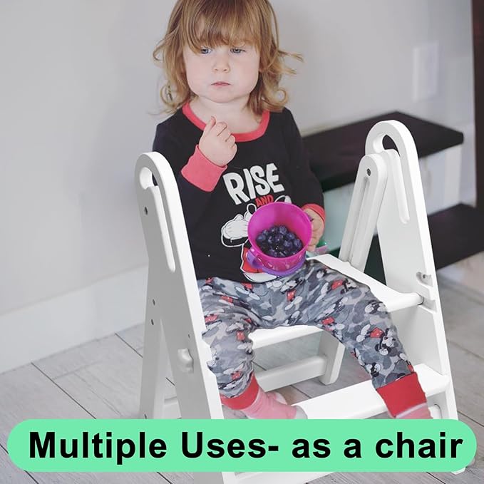 WOOD CITY Step Stool Foldable for Toddlers, Adjustable Kids Step Stool for - Image 8