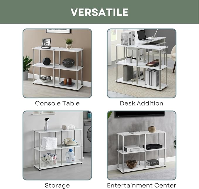 Convenience Concepts Designs2Go No Tools 3 Tier Wide Console Table 42" - Image 7