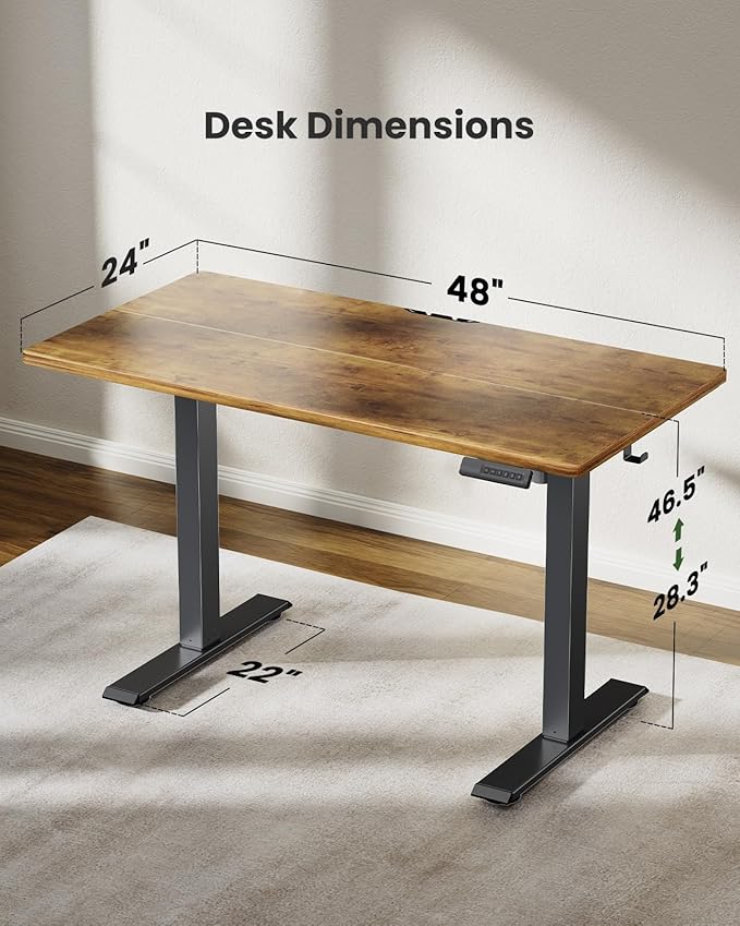 Marsail Standing Desk Adjustable Height Stand up Home Office Desk, ‎ 48x24 Inch - Image 6