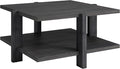 Henn&Hart 35" Wide Square Coffee Table in Charcoal Gray, by HennHart