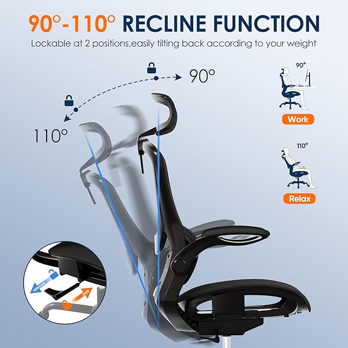GABRYLLY Ergonomic Mesh Office Chair, Adjustable Home Desk Chair - Image 6