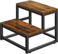 Wood and Metal 2 Step Stool for Adults & Kids – Heavy Duty Rustic Step Stools by Fogein