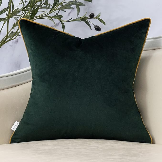 Yangest Green Square Throw Pillow Cover Wavy Velvet Cushion Cover Modern - Image 2