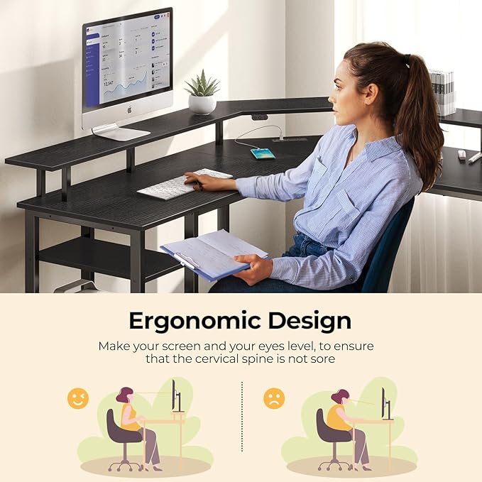 Rolanstar L Shaped Gaming Desk - Image 5