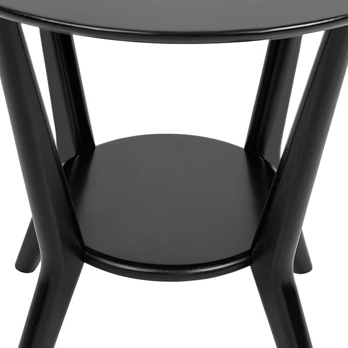 Kate and Laurel Nylah Round Wooden Side Table; 24 x 24 x 24; Black; Modern - Image 9