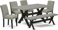 East West Furniture X696AB106-6 6 Piece Dining Room Set Contains a Rectangle by EastWestFurniture