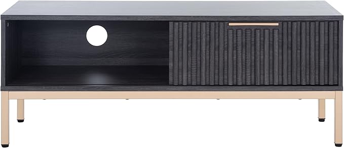 SAFAVIEH Lylia TV Stand for up to 55" Flatscreen – Distressed Black - Image 2