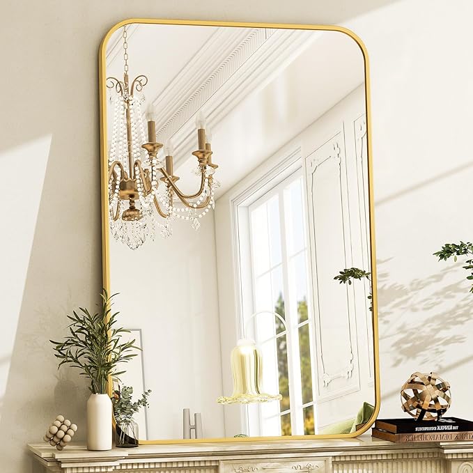 26 x 38 Inch Bathroom Mirror, Rounded Rectangular Vanity Mirror - Image 3